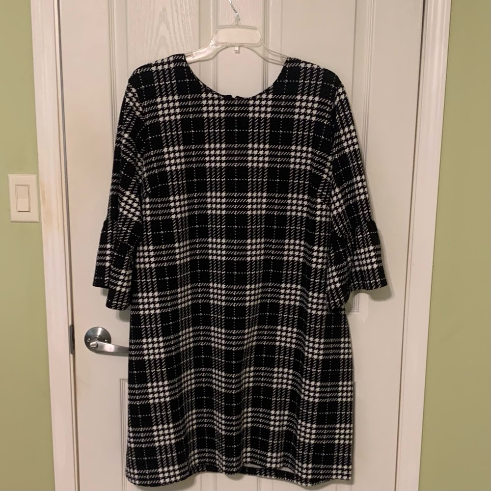 Black and White Plaid Women's Dress
